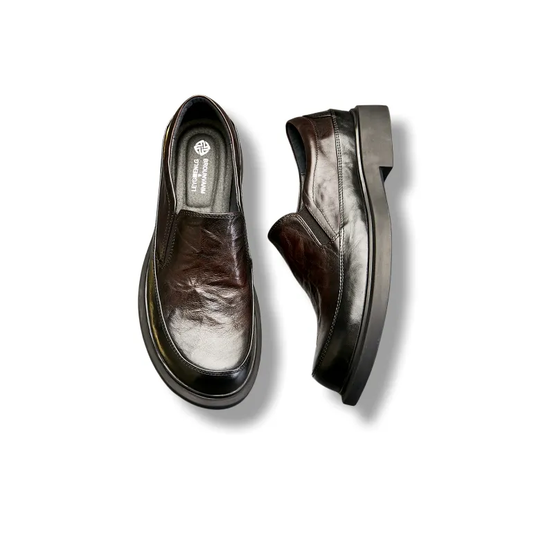 Brounvanm Casual Shoes Men's Black & Coffee-2