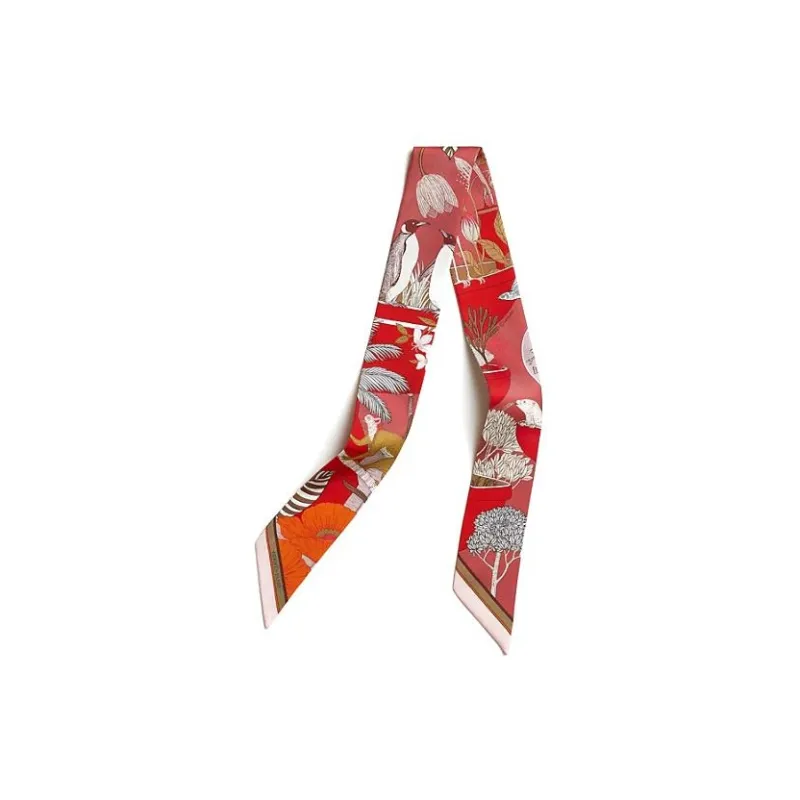 HERMES Mulberry Silk Silk Scarves Women's Red-0