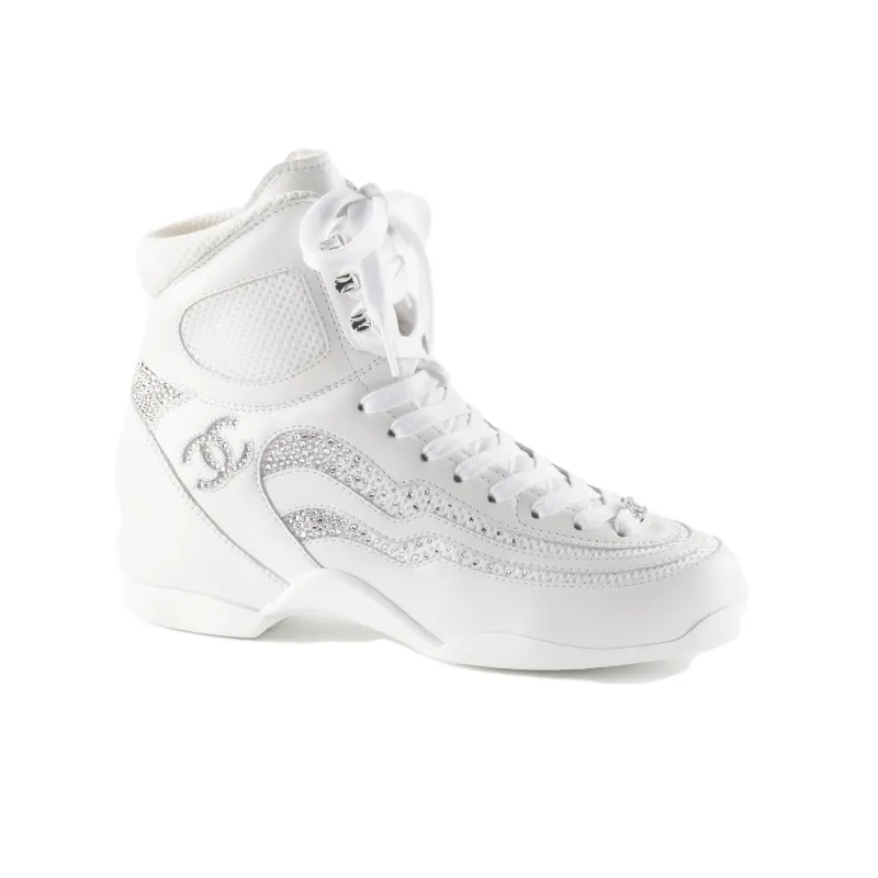 CHANEL Cushioning Wear-Resistant High-Top Casual Shoes Women's White-1