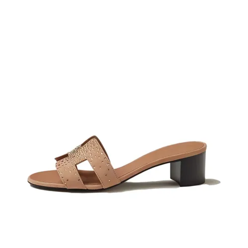 HERMES Oasis Slide Slippers Women's Brown