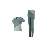 Color Block Short-Sleeved Shirt+Pants[Two-Piece Set]