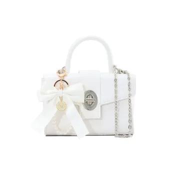 OTA PU Small Square Bag, One Shoulder Handbag Medium Size Women's Crocodile Pattern White/Crocodile Pattern Black