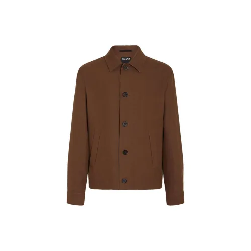 Ermenegildo Zegna Jackets Men Tobacco Brown