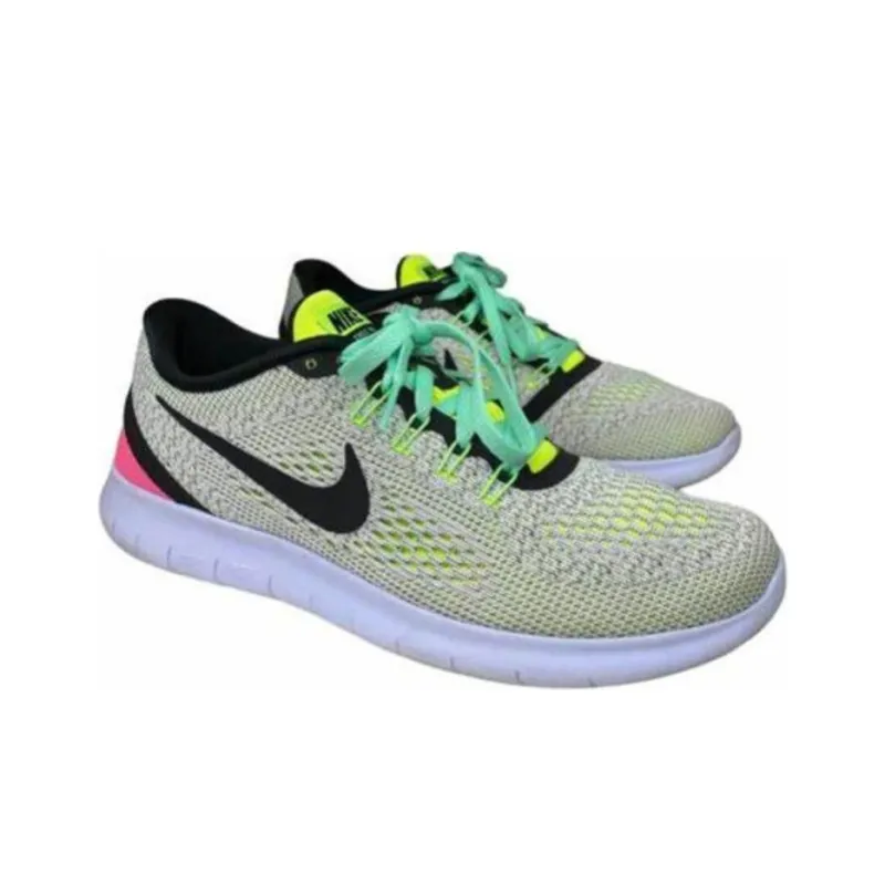 Nike Free Rn White/Black Volt Pink Blast Women's-2