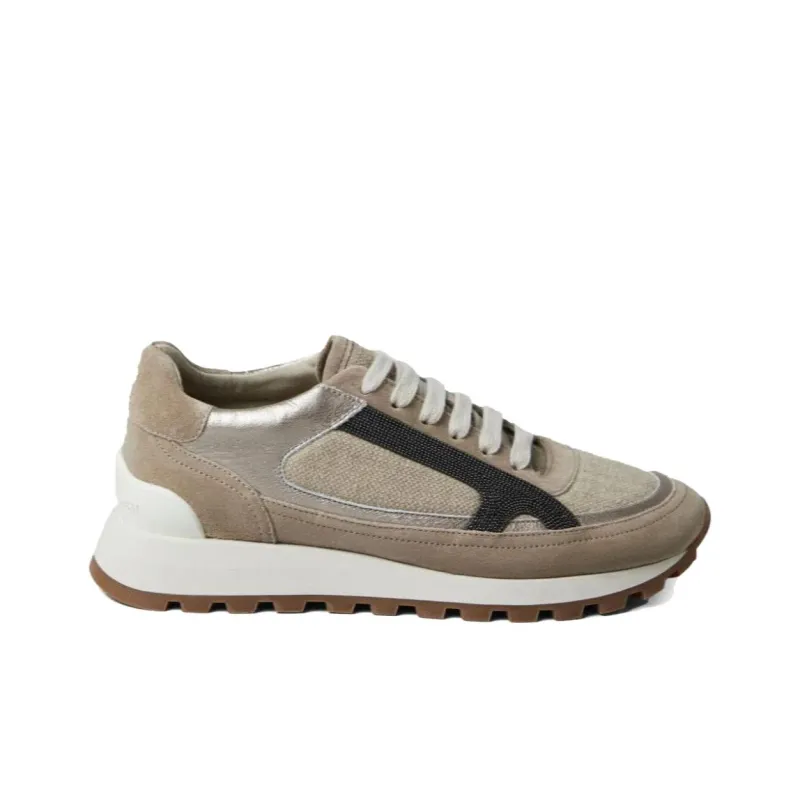 Brunello Cucinelli Monili embellished Panelled Sneakers Women's-1