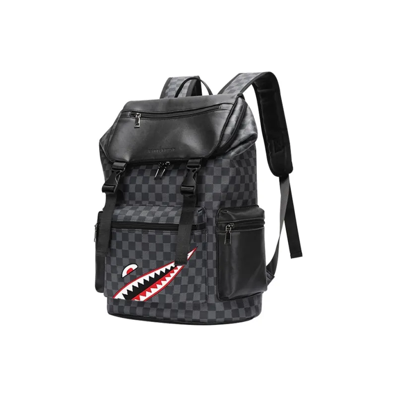 SURELAPTOP PU Laptop Backpack Large Size Unisex Checkerboard-16