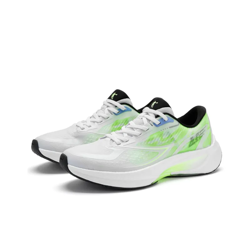 QIAODAN Flying Shadow 4.0 Durable Breathable Low Top Running Shoes Men's White Green-2
