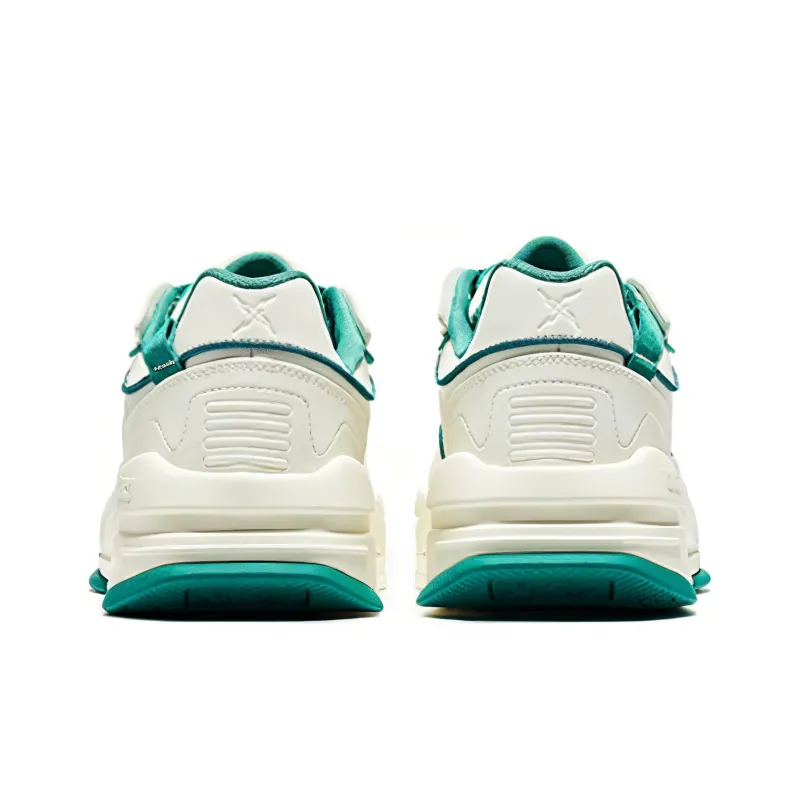 Erke White Peach Oolong Slip-Resistant Cushioning Wear-Resistant Low-Top Skateboard Shoes Men's Ivory Bronze Green-3