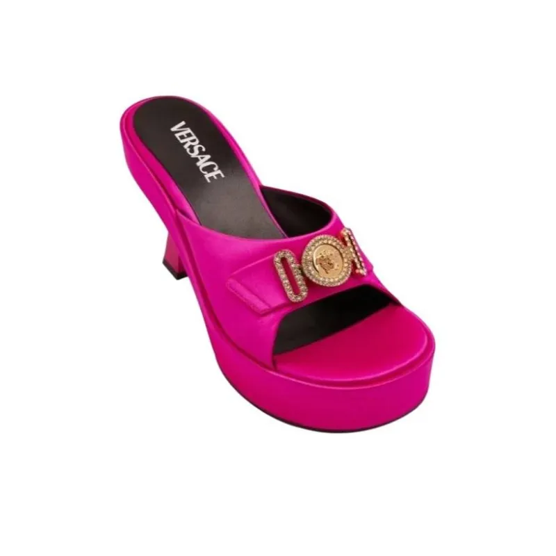 VERSACE Odor-Resistant Slide Slippers Women's Pink-3