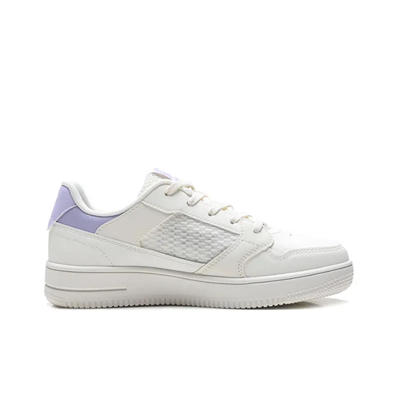 XTEP Skateboard Shoes Women's Low Top Sail White/Snow Cyan Purple-1