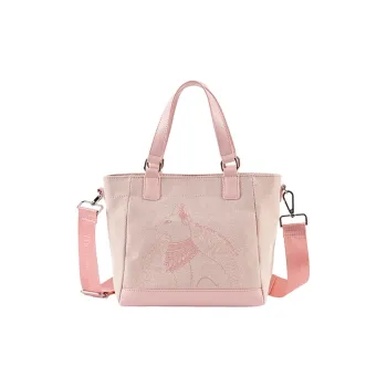 The British Museum Canvas Synthetic Leather Patchwork Fabric Crossbody Bag Canvas Bag Regular Women's Pink