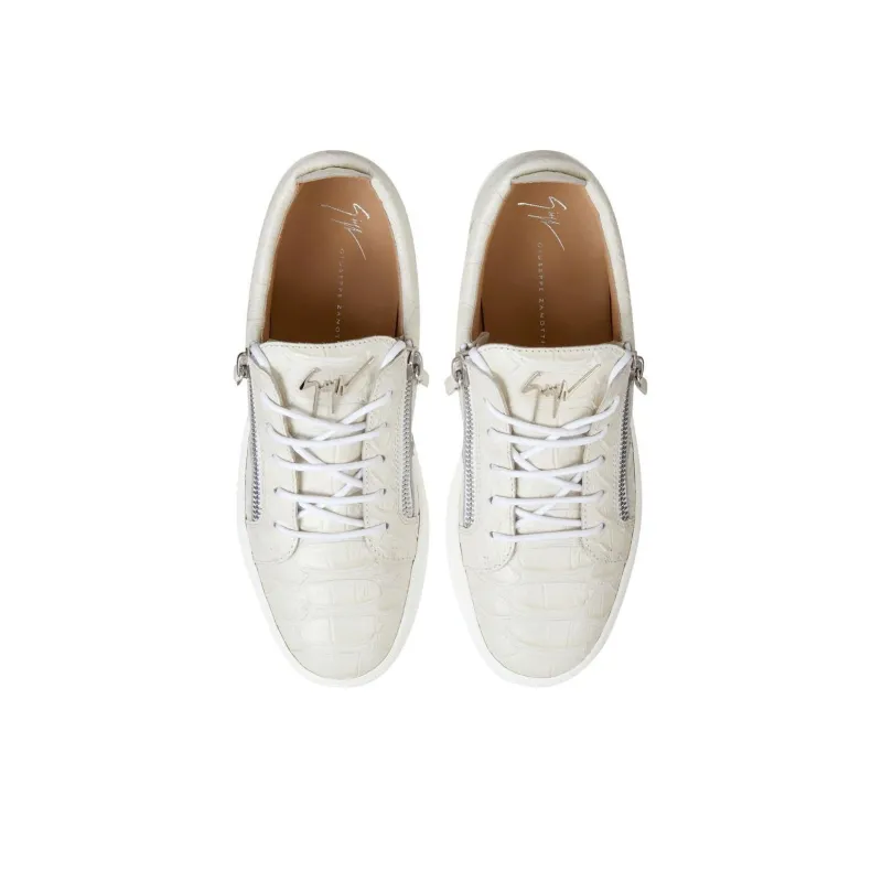 Giuseppe Zanotti/GZ Frankie Low Top Skateboard Shoes Men's White-3