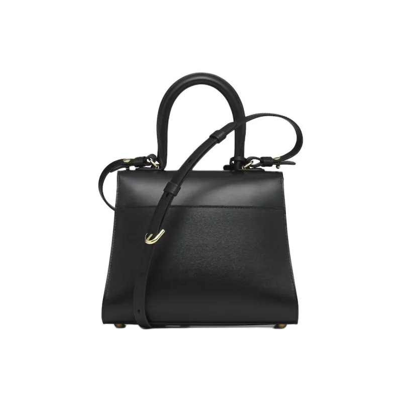 Delvau Calfskin One Shoulder Handbags Women's Black-4