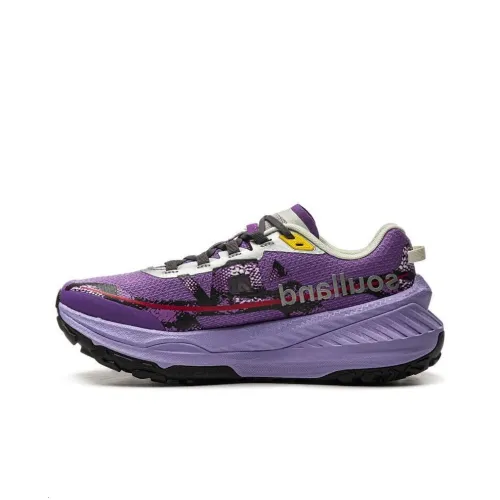SOULLAND x LiNing Dilu Apus Technology Apus Silk Cushioned Slip Resistant Low Top Running Shoes Women's Fuchsia