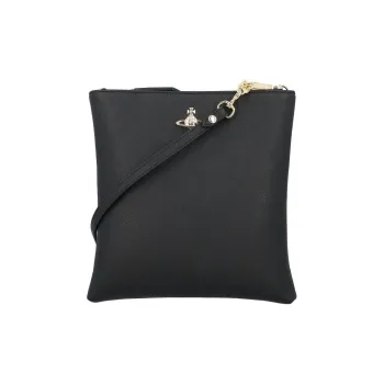 Vivienne Westwood SQUIRE Polyurethane Polyester Cotton Shoulder Bag Crossbody Bag Women's Black