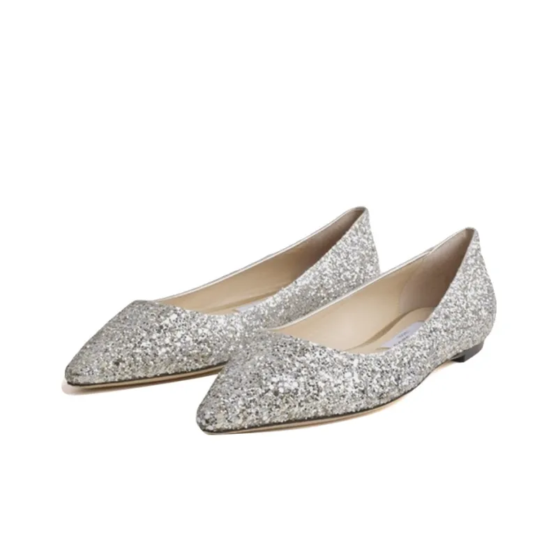 Jimmy Choo ROMY Flat Shoes Women's Champagne Gold-2