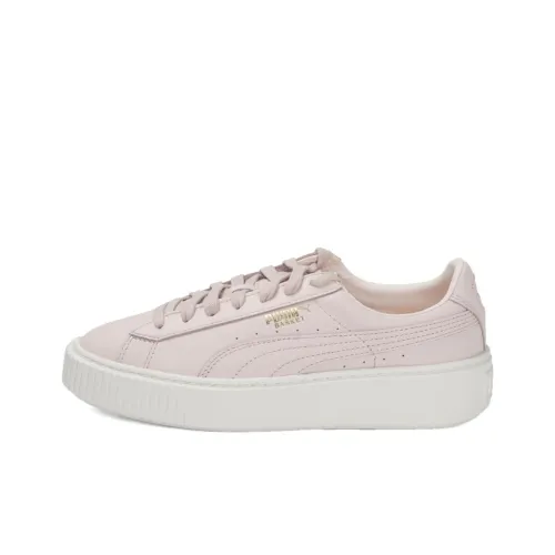 PUMA Basket Skateboard Shoes Unisex Low-Top Pink/White