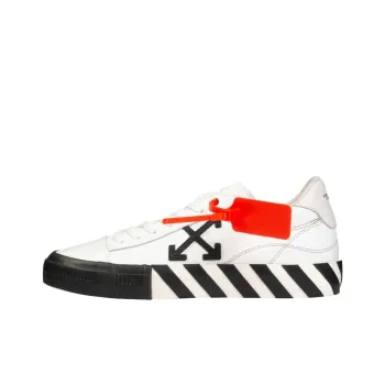 OFF WHITE Vulcanized Low Leather White Black Women's