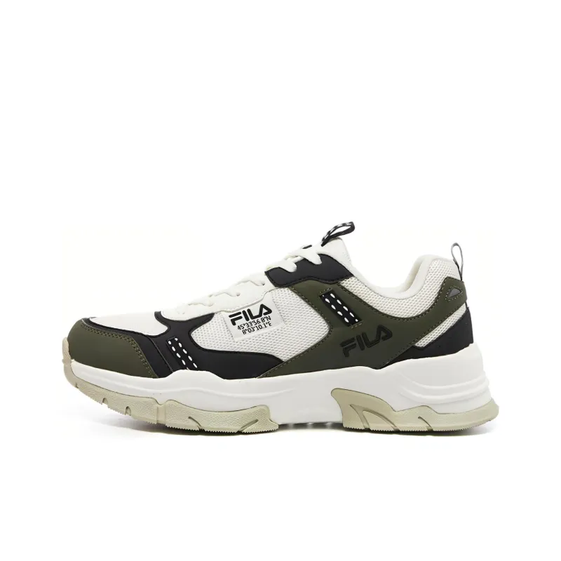 FILA Sash Durable Breathable Low-Top Running Shoes Men's White Green-0