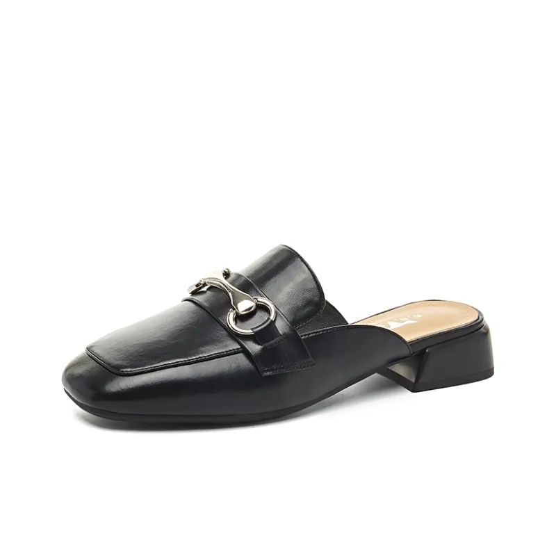 GNSJ Wrap toe Slippers 4cm Women's Black-2