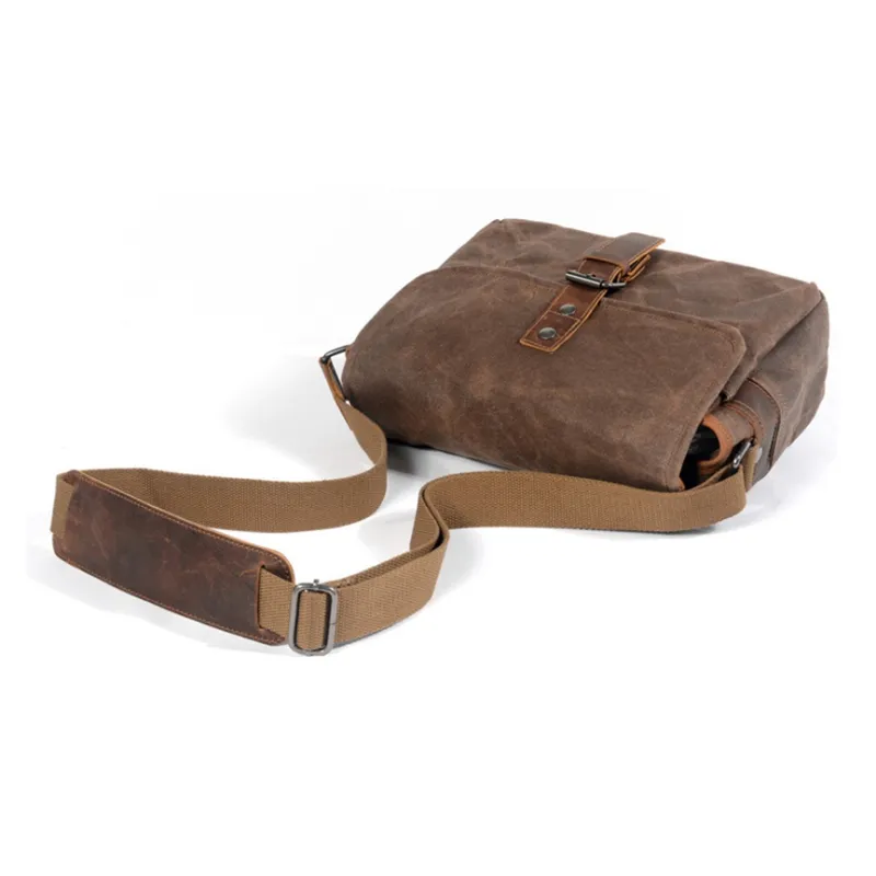 PULUWIRR Cowhide Patchwork Canvas Crossbody Bag Regular Unisex Dark Gray/Coffee/Army Green-4