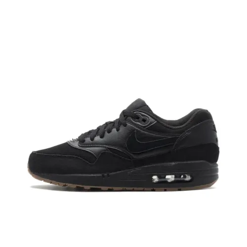 Nike Air Max1 Essential Black Black-Gum Medium Brown Women's