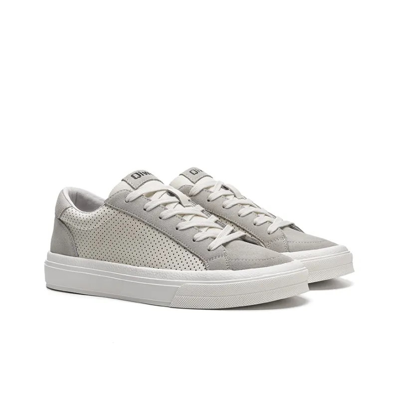 Frogs Breathable Slip-Resistant Lightweight Wear-Resistant Low-Top Stylish Skateboarding Shoes Men's White-1