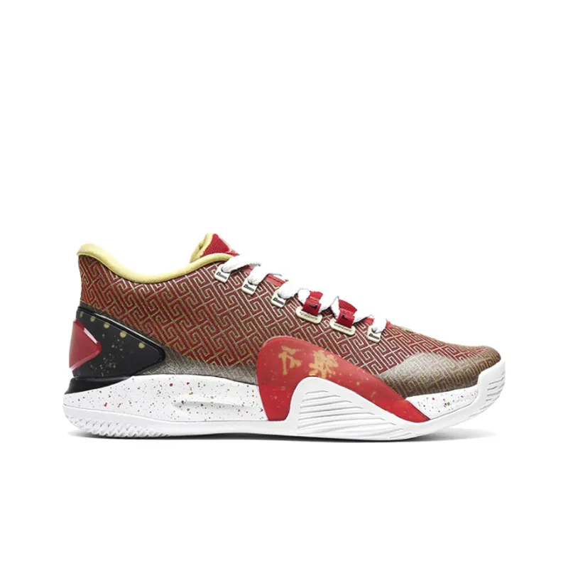 XTEP Lin Generation Low Top Basketball Shoes Men's Red Yellow-1