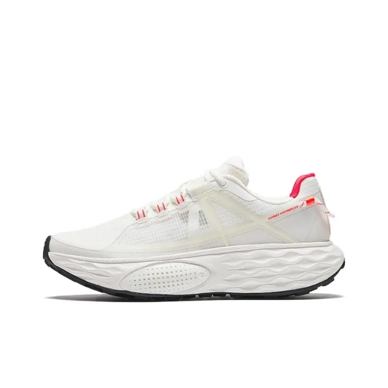 Anta Cushioned Wear Resistant Breathable Low Top Running Shoes Women's Ecru-0