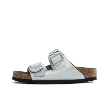 Birkenstock Arizona Big Buckle Slide Slippers Unisex Silver Narrow