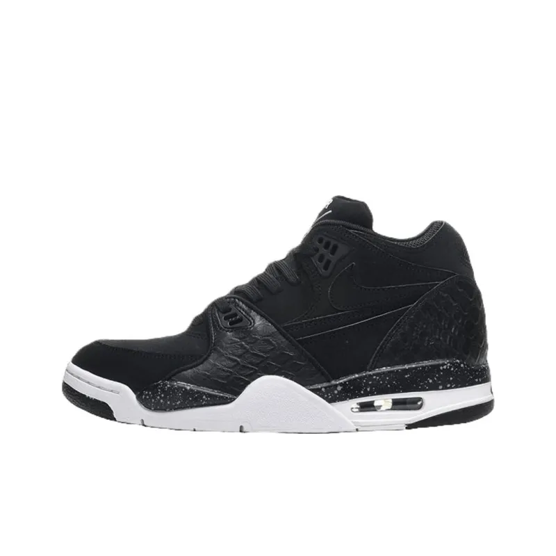 Nike Air Flight 89 Cushioning, Wear Resistant Mid Top Vintage Basketball Shoes Men's Black-0
