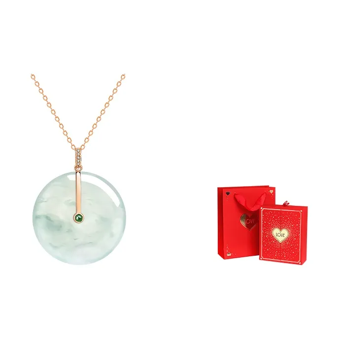 With The Heart Of The Jade Glutinous Jade Jadeite Necklaces Women's-19