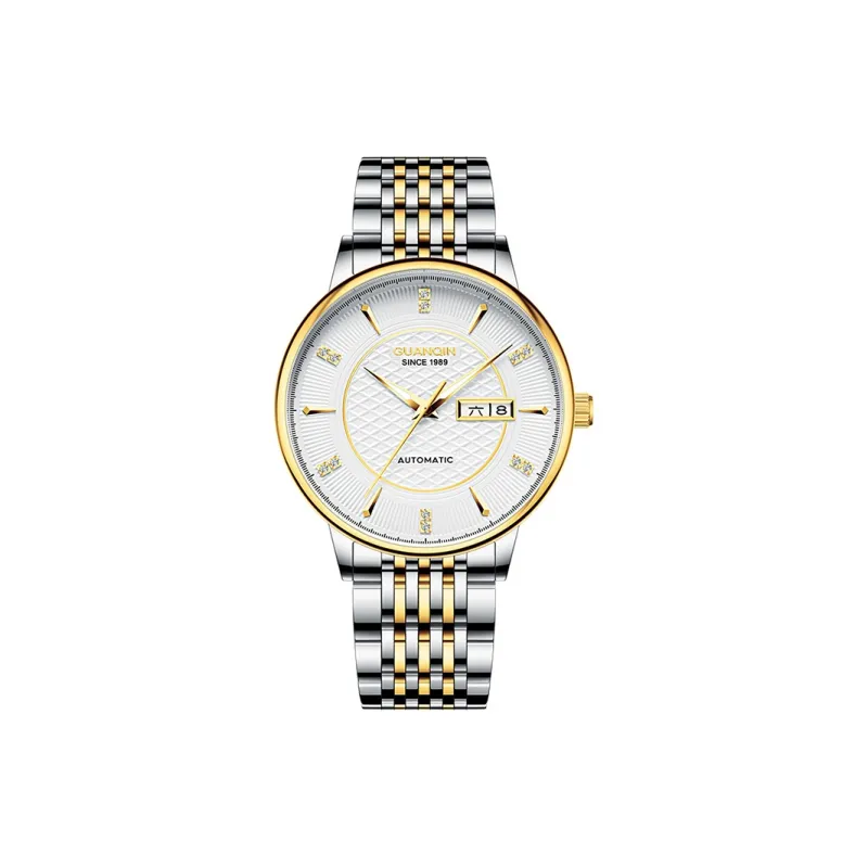 GUANQIN GJ16298 Automatic Mechanical Movement Stainless Steel Watchband Watch Men's Watches Black Dial-6