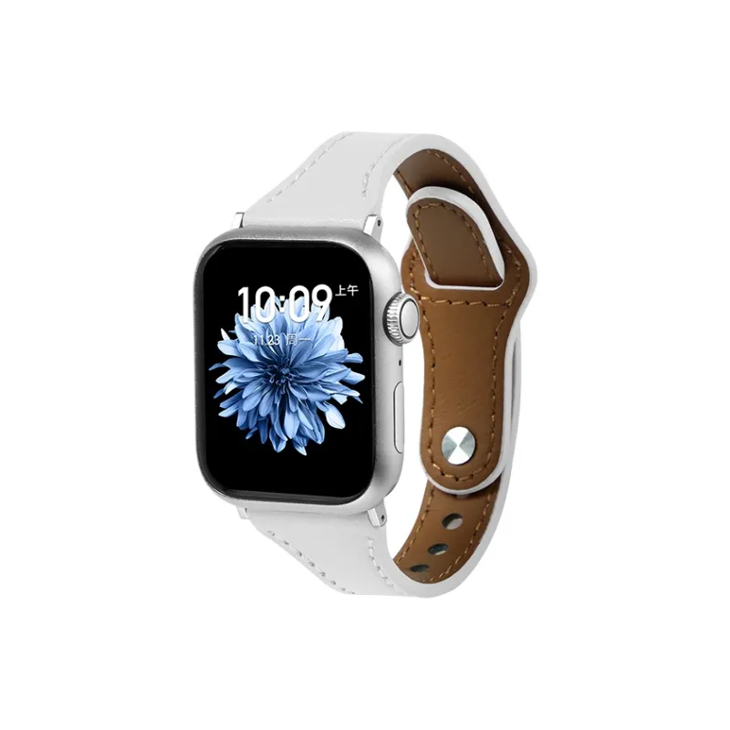 SHIRUI Small Round Pendant Accessories Genuine Leather Strap Watch Bands 38/40/45/ Unisex-22