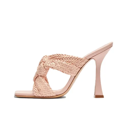 Casadei 125mm Minou Interwoven Leather Mules