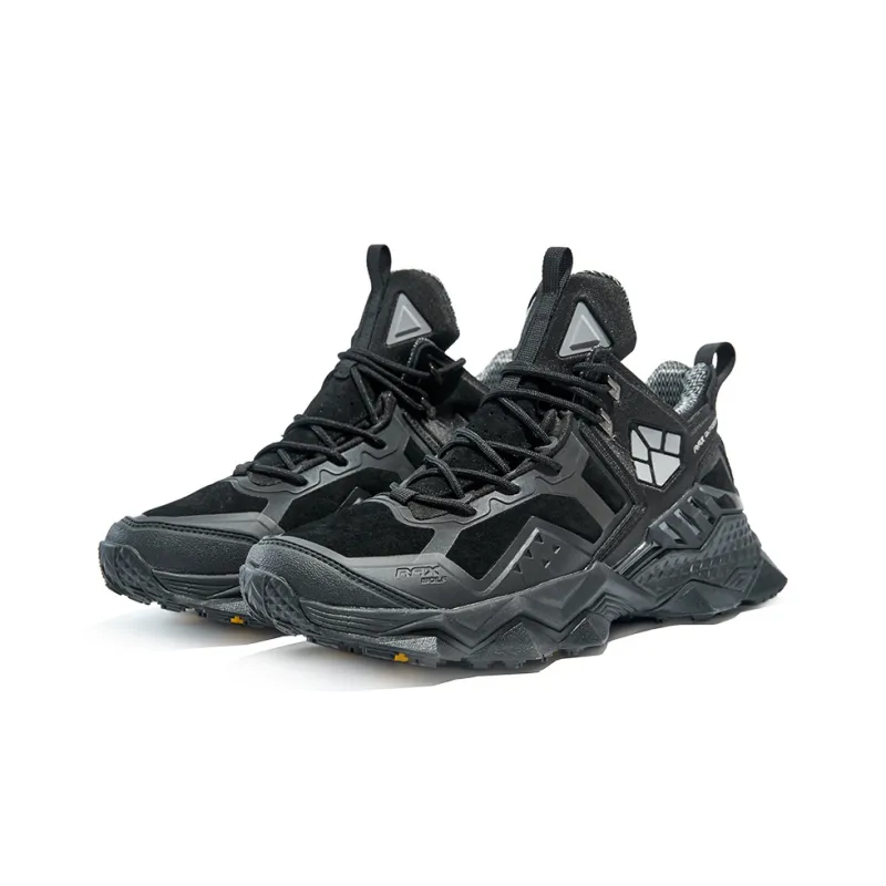 RAX Water Resistant Low Top Hiking Shoes Men's Pure Black-2