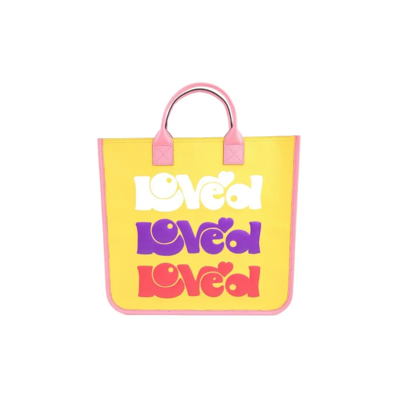 GUCCI Canvas With Leather Tote Bag Shopping Bag Handbag Kids' Orange Yellow/Candy Color/Multicolor-1