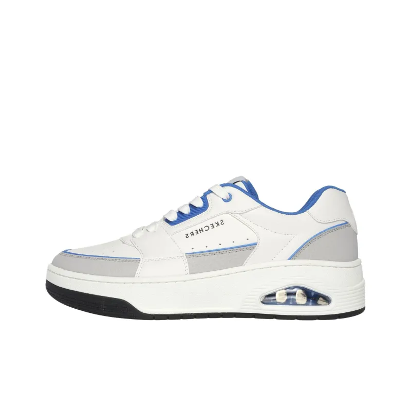 Skechers Anti Slip Wear Resistant Low Top Running Shoes Men's White Blue-0