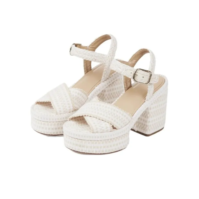 Chloe Odina One Strap Sandals Women's White-2