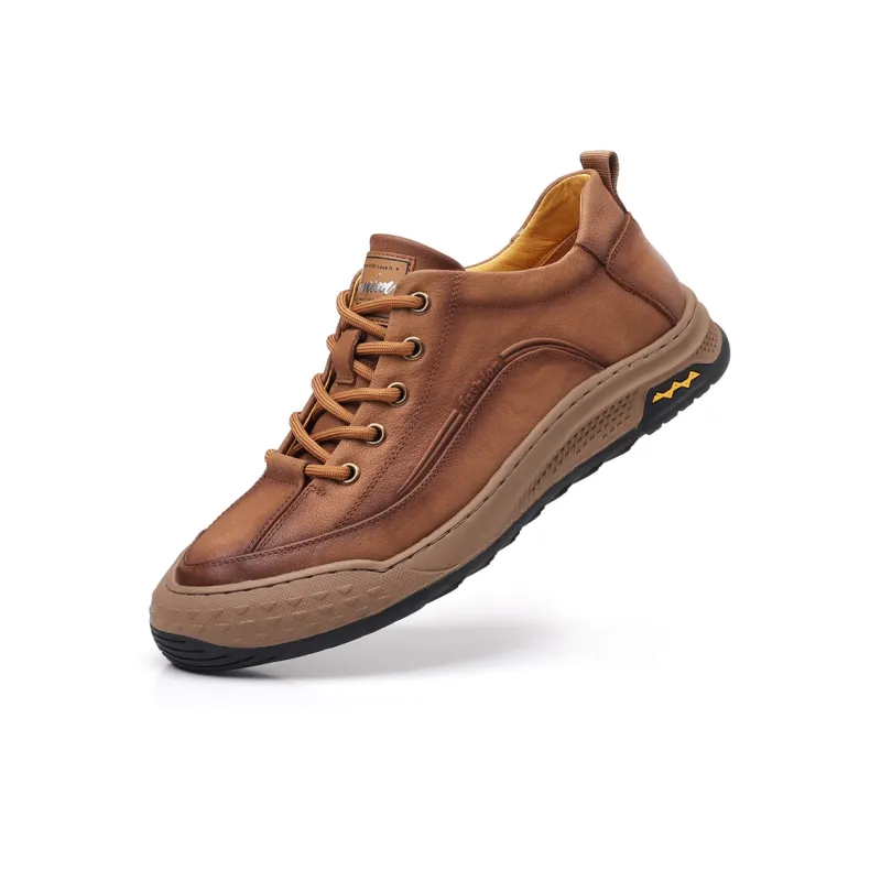 Help Casual Shoes Men Low Top Gray/Yellow Brown-8