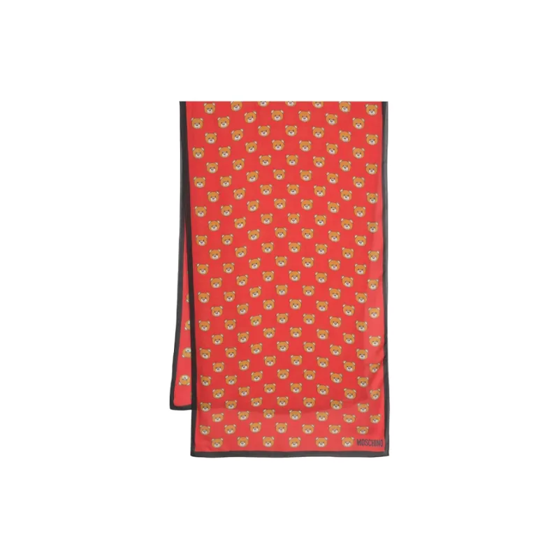 MOSCHINO Teddy Bear Monogram-pattern Scarf-0