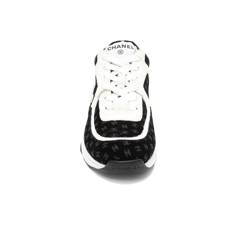 CHANEL Shock Absorbers Slip Resistant, Abrasion Resistant, Breathable Low Top Casual Shoes Women's Black White-3