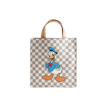 Disney Donald Duck Series PVC Waterproof Handbag, Tote Bag, Shopping Bag, Handbag Regular Women's Gray White