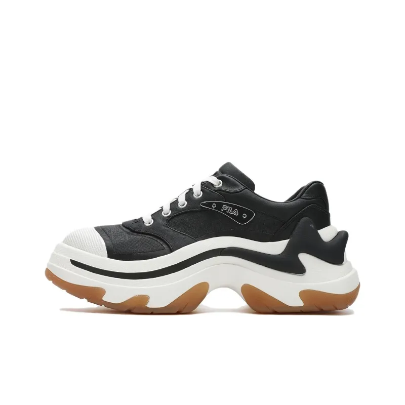 FILA DIVA Cushioning Anti Slip And Wear Resistant Low Top Casual Shoes Women's Black White-0