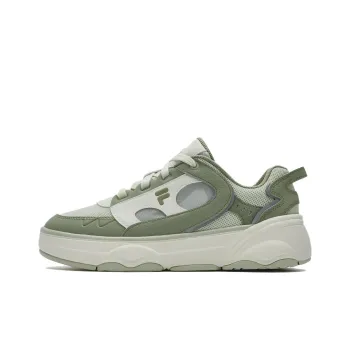 FILA FUSION WINDROUND Cushioned Impact Resistance Wear Resistant Low Top Skateboard Shoes Women's Green White