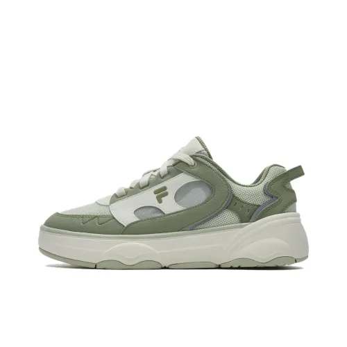 FILA FUSION WINDROUND Cushioned Impact Resistance Wear Resistant Low Top Skateboard Shoes Women's Green White