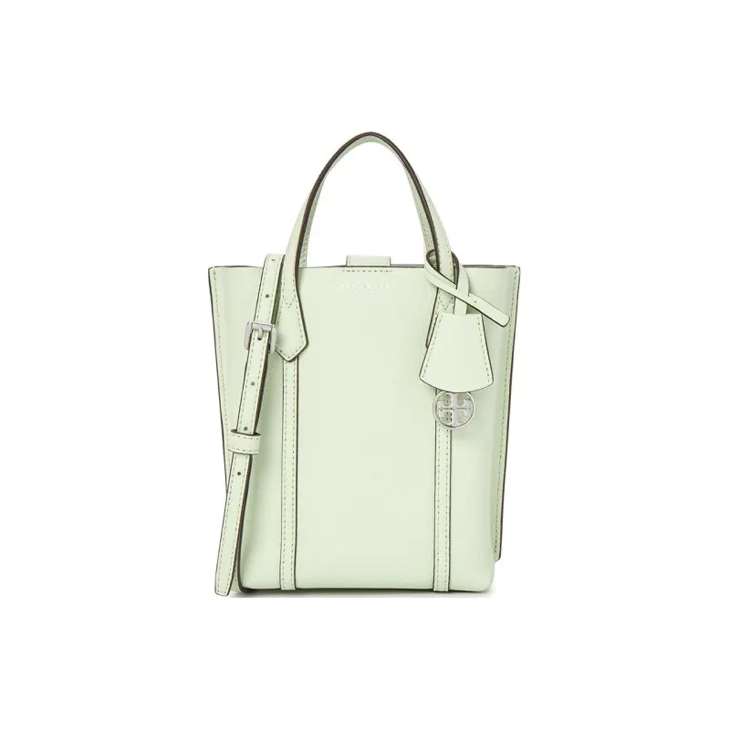 TORY BURCH Perry Embossed Leather Tote Bag Shopping Bag Shoulder Bag Crossbody Bag Handbag Mini Women's Aqua Green-0