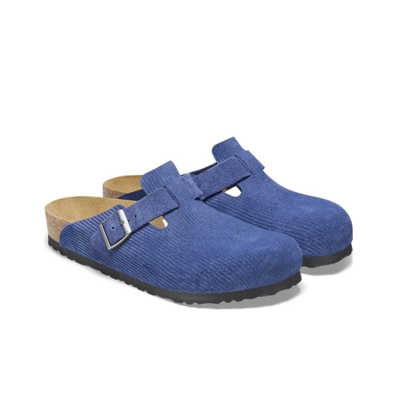 Birkenstock Boston Closed Toe Slippers Unisex Blue Narrow-4