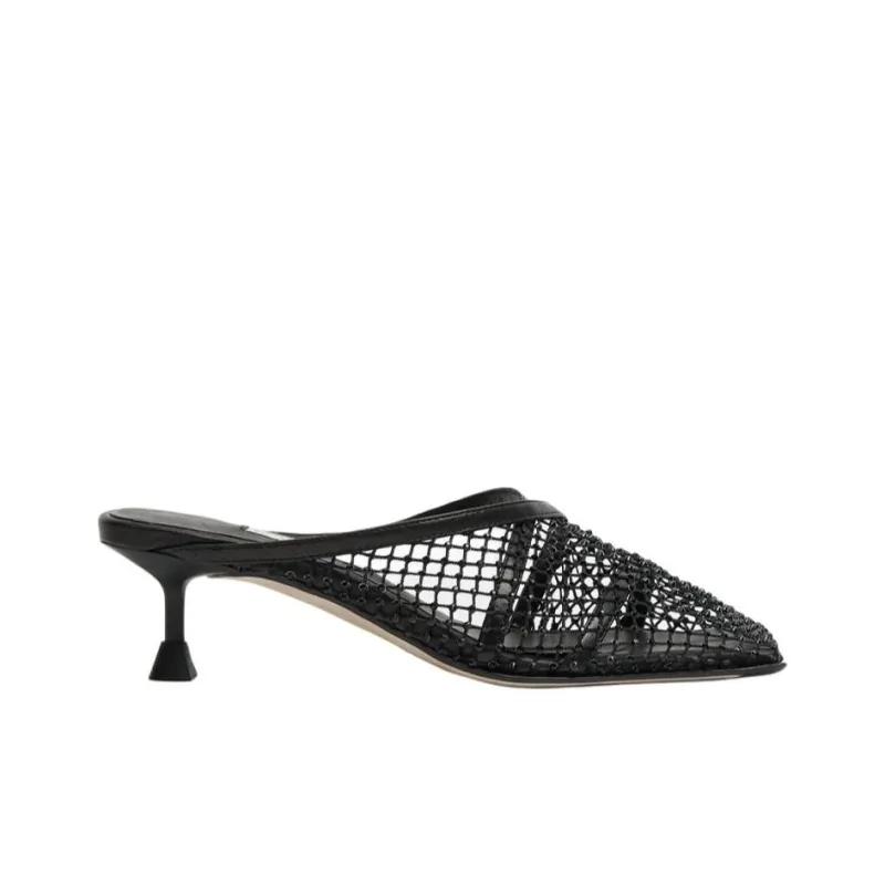 MIISTA Closed Toe Slippers 5cm Women's Black-1