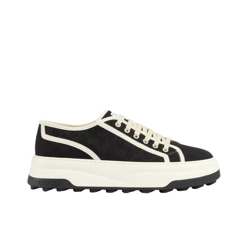 GUCCI Stylish Skateboarding Shoes Men's Black White-1
